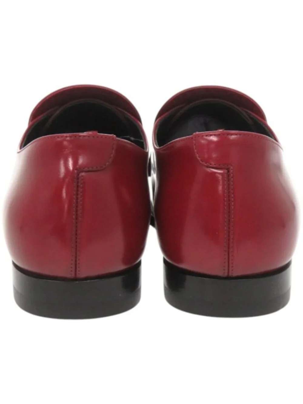 Celine Loafers Tassel Leather Red Shoes - Picture 5 of 10